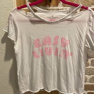 White shirt with cut outs